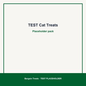 Neutral brand-colour placeholder for TEST Cat Treats — test catalogue only, not a real product photo